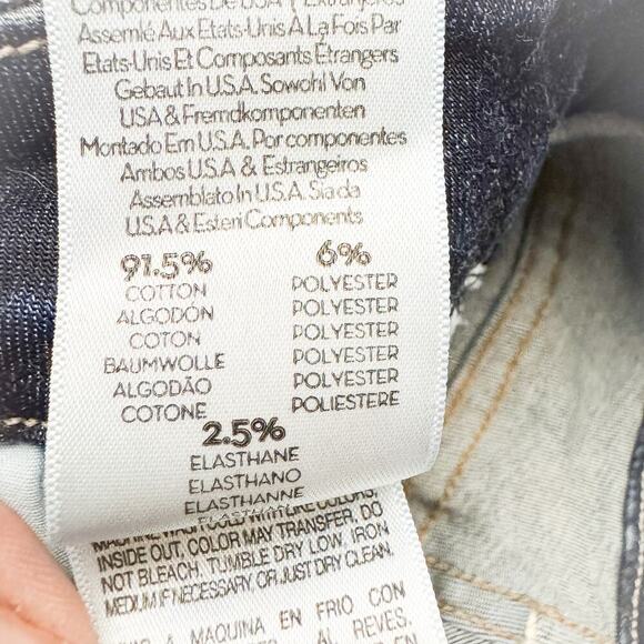 Mother Looker Ankle Fray All Work Dark Wash Denim Skinny Jeans Raw Hem Size 26 - Picture 8 of 10